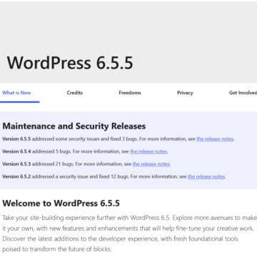 WordPress version 6.5.5